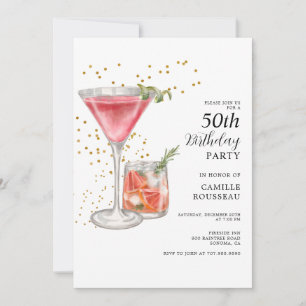 50. Geburtstags Cocktail-Party Einladung