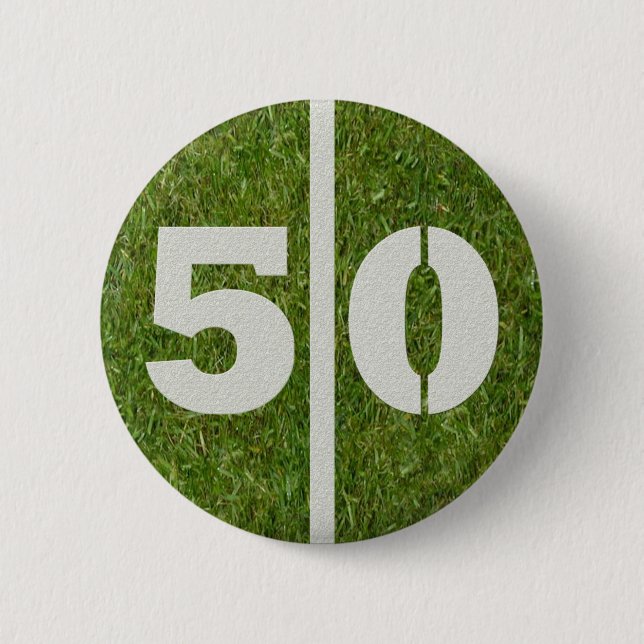 50. Geburtstags-Fußball-Yard-Knopf Button (Vorderseite)