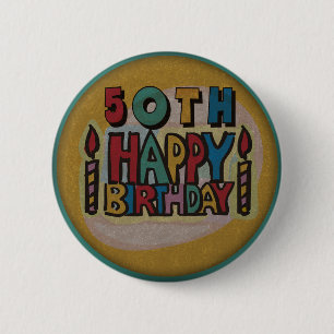 50. Geburtstags-Knopf Button