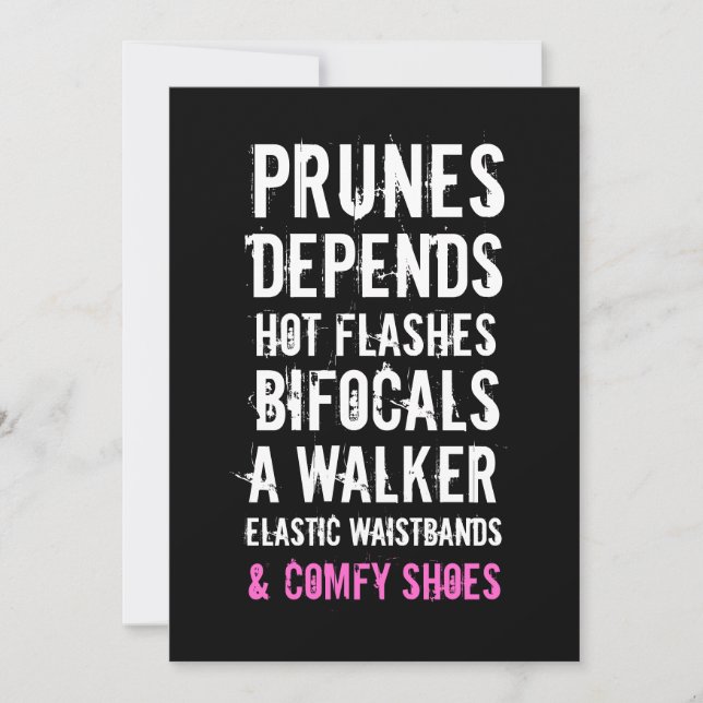 50. Geburtstags-Party-alte Dame Einladung (Vorderseite)