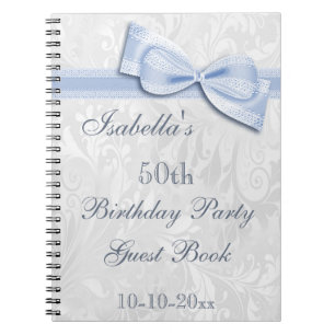 50. Geburtstags-Party-Damast und Bogen Notizblock