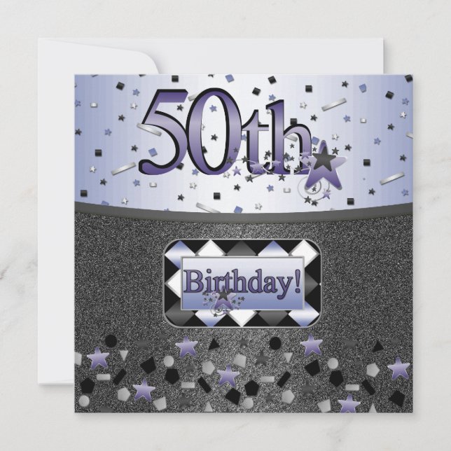 50. GEBURTSTAGS-PARTY EINLADUNGEN FÜR IHN (Vorderseite)