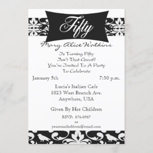50. Geburtstags-Party-personalisierte Einladung