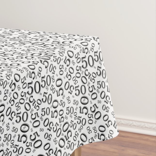 50. Geburtstags-Party-Thema, Schwarzweiss Tischdecke (Beispiel)