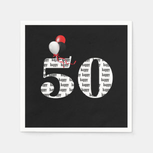50. Geburtstagsballons Serviette