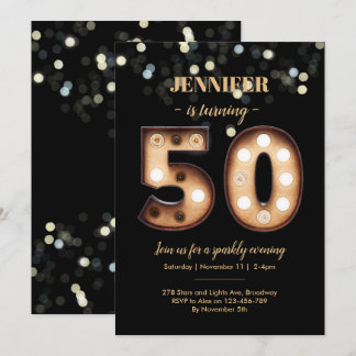50. Geburtstagseinladung Bright Lights Einladung