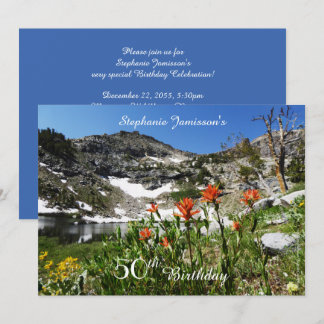 50. Geburtstagsfeier, Berge, Wildblumen Einladung