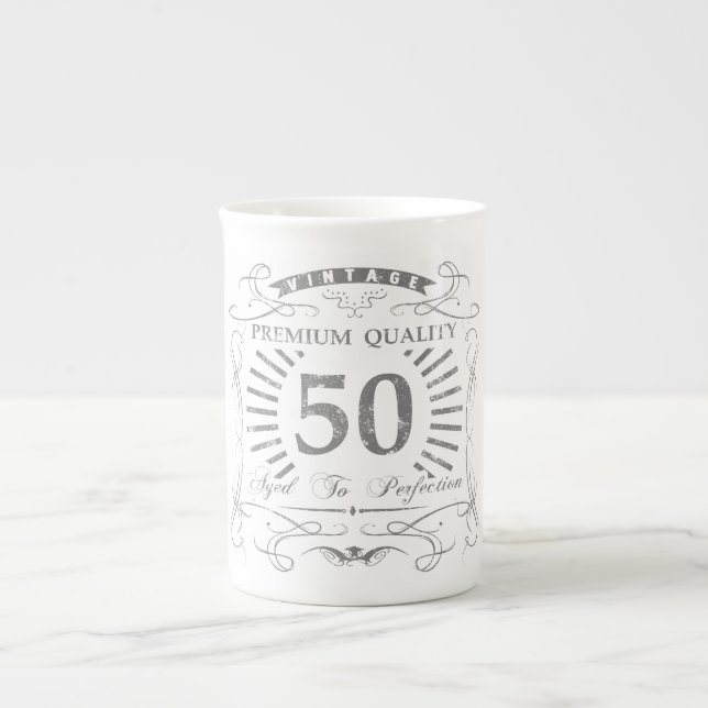 50. Geburtstagsgeschenk Prozellantasse (Vorderseite)