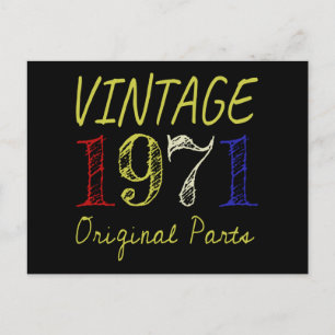 50. Geburtstagsgeschenk Vintage Retro 1971 Postkarte