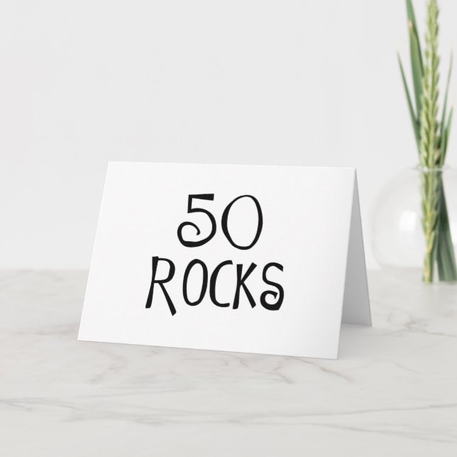 50. Geburtstagsgeschenke, 50 ROCKS Karte (Vorderseite)