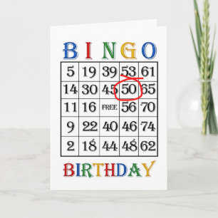 50. Geburtstagskarte Bingo Karte