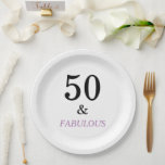 50. Geburtstagspartei Schwarzer Lila Text Pappteller<br><div class="desc">Das Party aus dem 19. Jahrhundert ist in Rosa mit schwarzem  gehalten. Um weitere Produkte anzuzeigen,  klicken Sie auf den Link "Shop".</div>