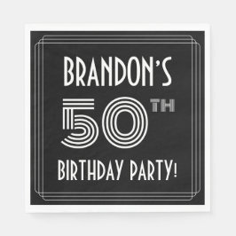 50. Geburtstagsparty: Art-Déco-Stil + Individuelle Serviette