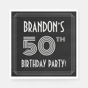50. Geburtstagsparty: Art-Déco-Stil + Individuelle Serviette