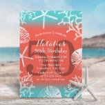 50. Geburtstagsparty Beach Coral Reef Starfish Einladung<br><div class="desc">Beach Coral Reef Starfish 50. Geburtstagsparty Einladungen.</div>