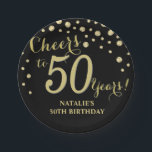 50. Geburtstagsparty Black and Gold Diamond Pappteller<br><div class="desc">50. Geburtstagsparty Black and Gold Diamond Paper Plate</div>