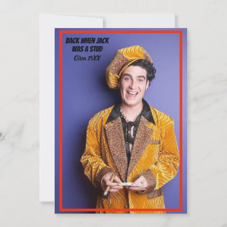 50. Geburtstagsparty Cake on Fire MIlestone Foto Einladung