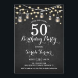 50. Geburtstagsparty - Chalkboard Einladung<br><div class="desc">50. Geburtstagsfeier Einladung - Chalkboard. Rustikales Design mit schwarzem Chalkboard-Muster. Enthält Schriftart mit weißem Skript,  Maurerkrübel und Feenschärfenlampen. Kann in jedem Alter angepasst werden! Bitte schreiben Sie mir,  wenn Sie weitere Anpassungen benötigen.</div>