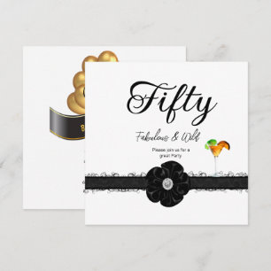 50. Geburtstagsparty Cocktails Ballons Einladung