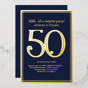 50. Geburtstagsparty der Männer Folieneinladung
