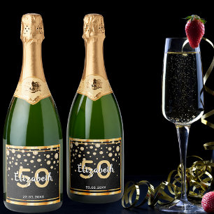 50. Geburtstagsparty Diamanten Glitzer schwarzes G