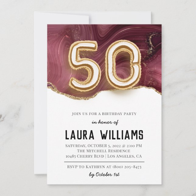 50. Geburtstagsparty Einladung (Vorderseite)
