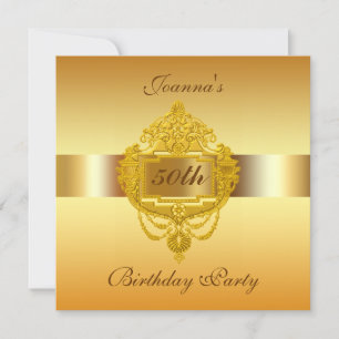 50. Geburtstagsparty Einladung Gold