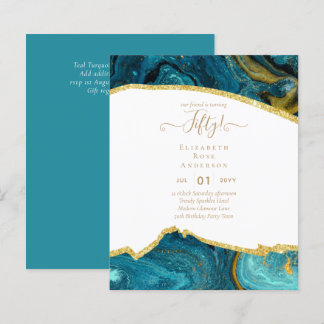 50. Geburtstagsparty Einladungen Glitzer Glamour