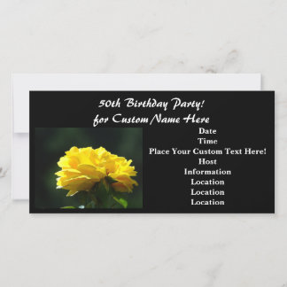50. Geburtstagsparty! Einladungen Schwarz-Gelb-Ros