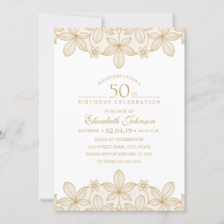 50. Geburtstagsparty Einzigartiges Goldenes Gesich Einladung