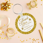 50. Geburtstagsparty Favors Gold Glitzer Vielen Da Schlüsselanhänger<br><div class="desc">50. Geburtstag danke Ihnen für die Geschenkidee Schlüsselanhänger im klassischen goldenen Glitzer Rahmen und Goldtypografie .</div>