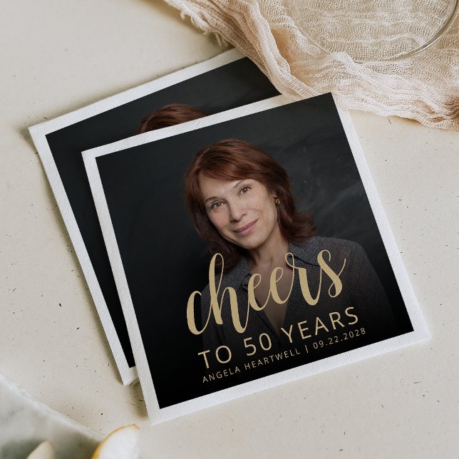 50. Geburtstagsparty Foto Cheers Serviette (Von Creator hochgeladen)