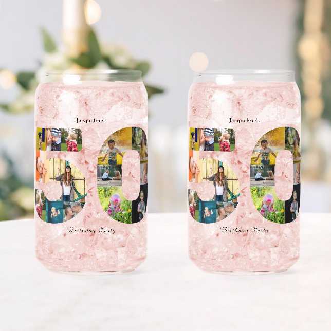 50. Geburtstagsparty FotoCollage Dosenglas (Insitu (Hochzeit))