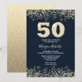 50. Geburtstagsparty für Marinemänner und Goldfrau Einladung