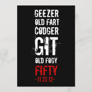 50. Geburtstagsparty Geezer Einladung