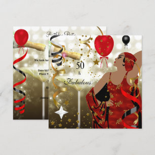 50. Geburtstagsparty Glamour Lady Fabulous Einladung