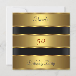 50. Geburtstagsparty Gold Black Einladung