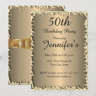 50. Geburtstagsparty Gold Einladung