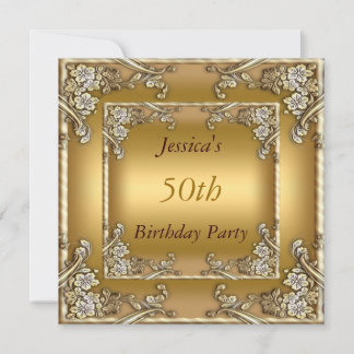 50. Geburtstagsparty Gold Einladung