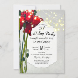 50. Geburtstagsparty | Grau Einladung