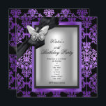 50. Geburtstagsparty Lila Silberschmetterling Einladung<br><div class="desc">50. Geburtstagsparty Damask Lila Silberschwarze Blütenschmetterling Schwarze Frauen Mädchen Elegant Elegante Einladung Formal für jede Veranstaltung Einladung Customize ändern oder Details hinzufügen.</div>
