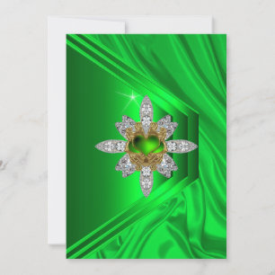 50. Geburtstagsparty Lime Green Diamond Image Einladung