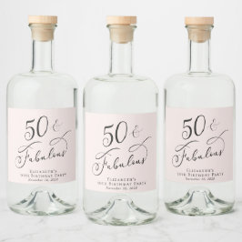 50. Geburtstagsparty Pink Alkoholflaschenetikett