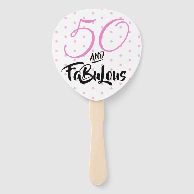 50. Geburtstagsparty Polka Dots Fächer (Rückseite)