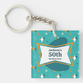 50. Geburtstagsparty Retro Mitte Jahrhundert jedes Schlüsselanhänger