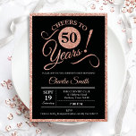 50. Geburtstagsparty - Rose Gold Black JEDES ALTER Einladung<br><div class="desc">50. Geburtstagsfeier Einladung für Frauen. Elegante Einladungskarte in Schwarz mit Imitaten Glitzer Rose Goldfolie. Features typografischer Script-Schriftart. Bis 50 Jahre! Kann in jedes Jahr personalisiert werden. Ideal für ein Meilenstein Erwachsenenfeiern.</div>