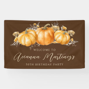 50. Geburtstagsparty Rustic Boho Fall Pumpkin Banner