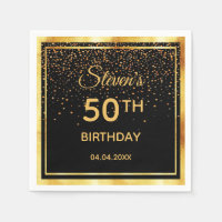 50. Geburtstagsparty schwarzes Gold Konfetti