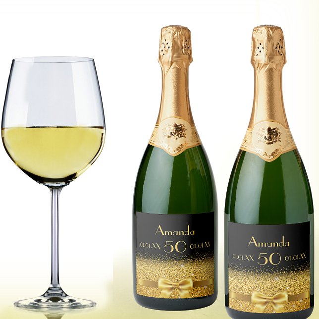 50. Geburtstagsparty schwarzes Gold Name Chic (Von Creator hochgeladen)