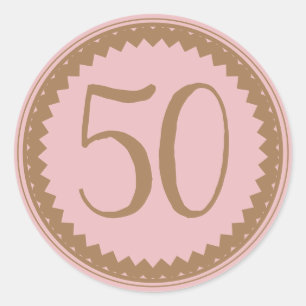 50. Geburtstagsparty Silver Glitzer Classic Classi Runder Aufkleber